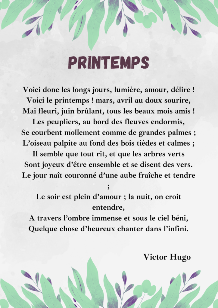 Poésie printemps, Victor Hugo  